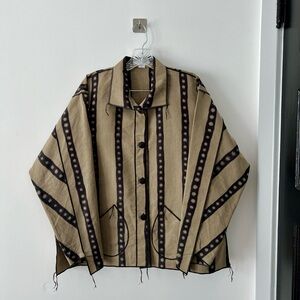 Ellen Hauptli Striped Tan and Black Women's Jacket